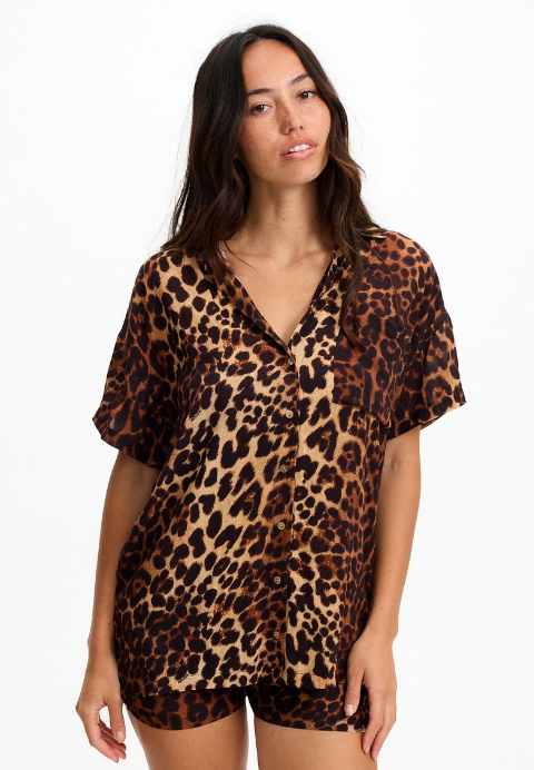 BENOA26 ALOHA SHIRT DRESS-SAHARA