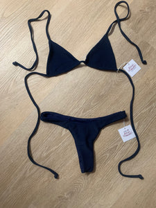 BIKINI HANALEI-JORDAN TOP-NAVY RIBBED