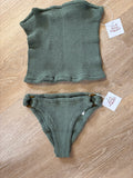 BIKINI HANALEI-CRINKLE-ARMY-BANDEAU TOP