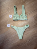 BIKINI HANALEI-UNISIZE RING TOP-GREEN CRINKLE