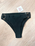 BIKINI HANALEI-CRINKLE BLACK-RING BOTTOM