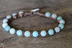 OCEAN TUFF-BLUE AMAZONITE GEMSTONE BRACELET