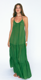 INDAH24 ALMA BOHO MAXI HALTER DRESS - LEAF