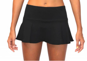 SKIRT W/ATTACHED BOTTOM-BLACK