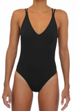 SKIMPY BOTTOM ONE PIECE- BLACK