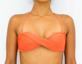 TWIST BANDEAU TOP-CORAL