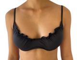 RUFFLE BRA-BLACK