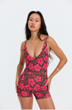 BENOA25 V NECK ROMPER - PUPUKEA PINK