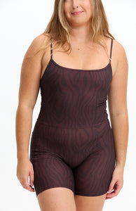 BENOA25-3" ACTIVE ROMPER-CHOCOLATE ZEBRA