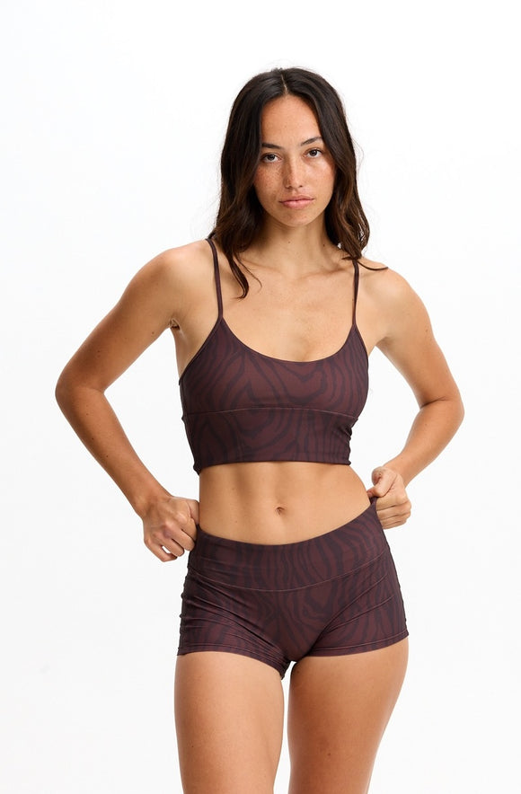 BENOA25-CHOCOLATE ZEBRA-LOWRISE SHORTS
