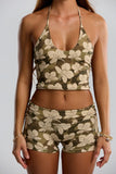 BENOA26-CAMO GINGER-LOWRISE SHORTS