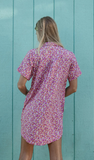 LOKAHI ALOHA SHIRT DRESS - PINK GARDEN