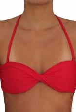 TWIST BANDEAU TOP- RED