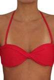 TWIST BANDEAU TOP- RED